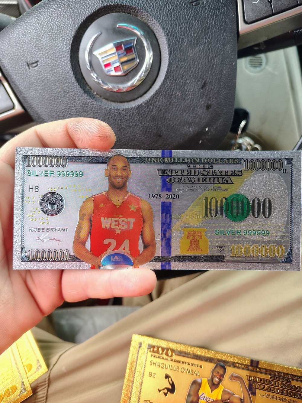 Silver Novelty Kobe Bryant Collectible Bill with Red Jersey Accents